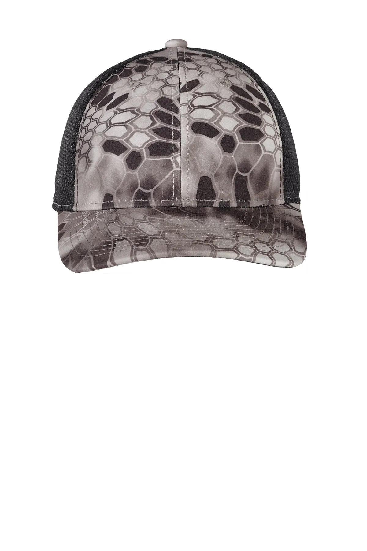 Port Authority Performance Camouflage Mesh Back Customized Snapback Caps, Kryptek Raid/Black
