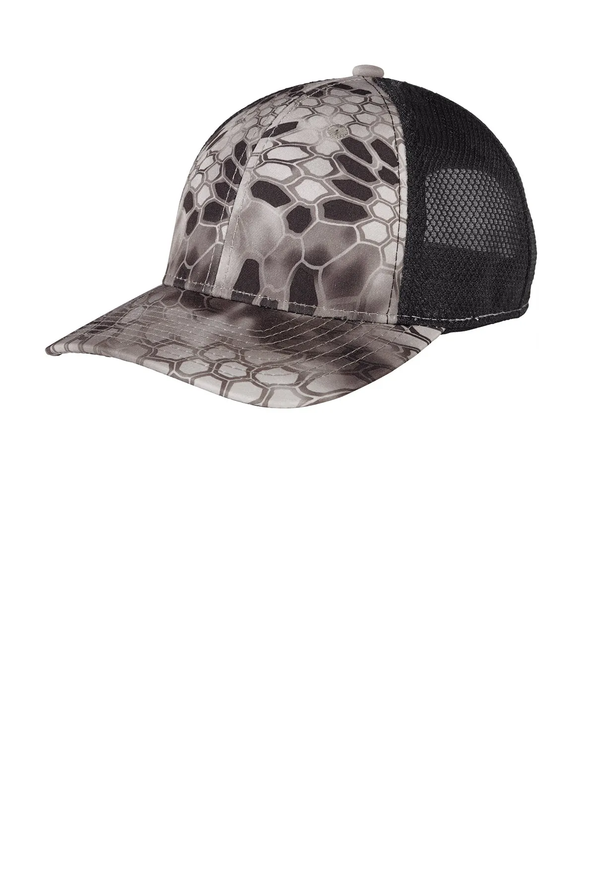 Port Authority Performance Camouflage Mesh Back Customized Snapback Caps, Kryptek Raid/Black