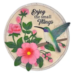 (Pre-Order) Enjoy the Small Things Hummingbird Stepping Stone, 9.5" Decorative Garden Appreciation Gift
