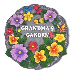(Pre-Order) Grandma’s Garden Floral Stepping Stone, 9.5" Decorative Outdoor Decoration