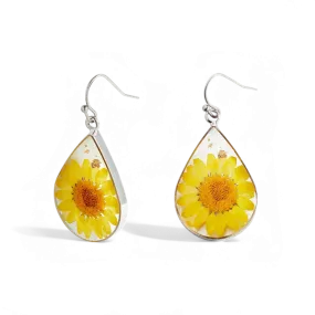 Pressed Birth Flower Earrings