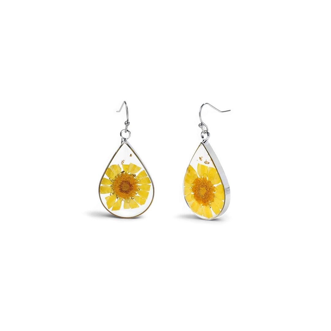 Pressed Birth Flower Earrings