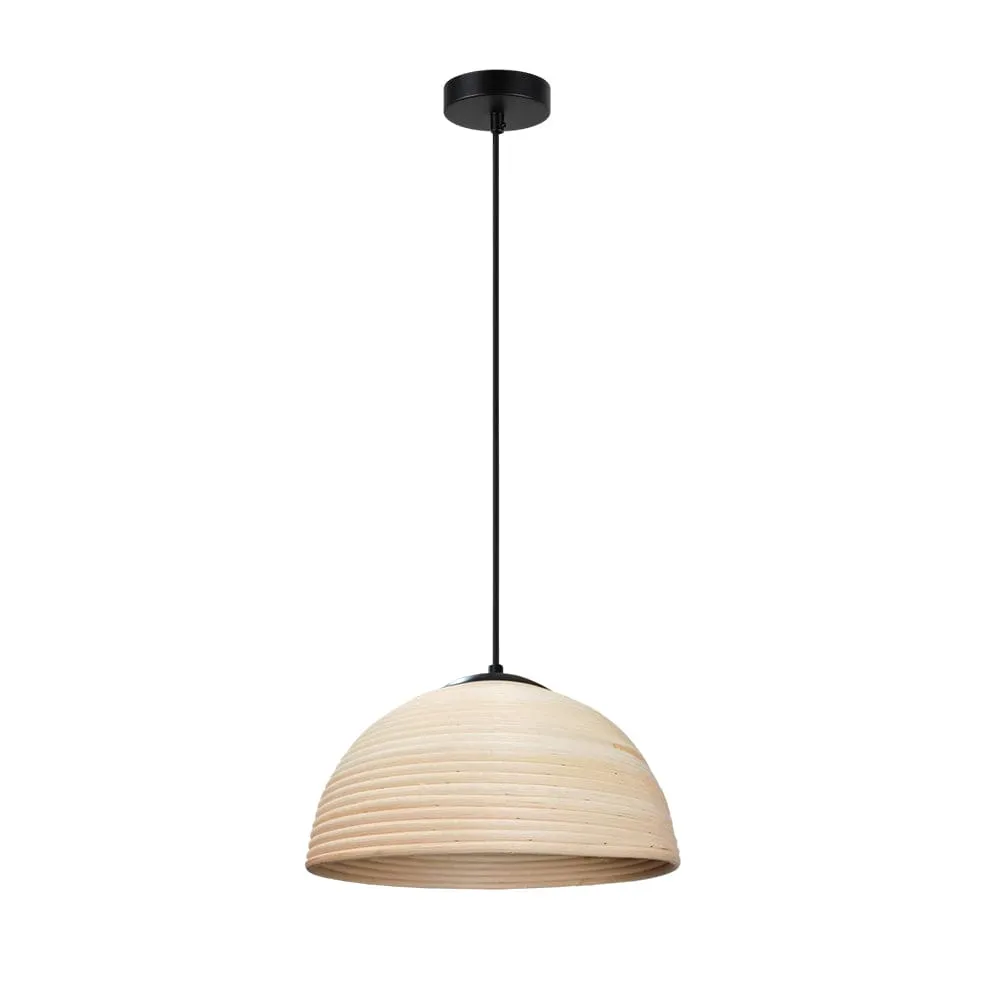 Rattan Tube Pendant Light Natural | Antique White
