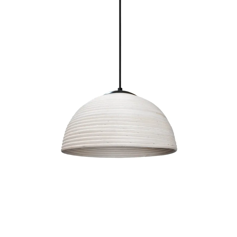 Rattan Tube Pendant Light Natural | Antique White