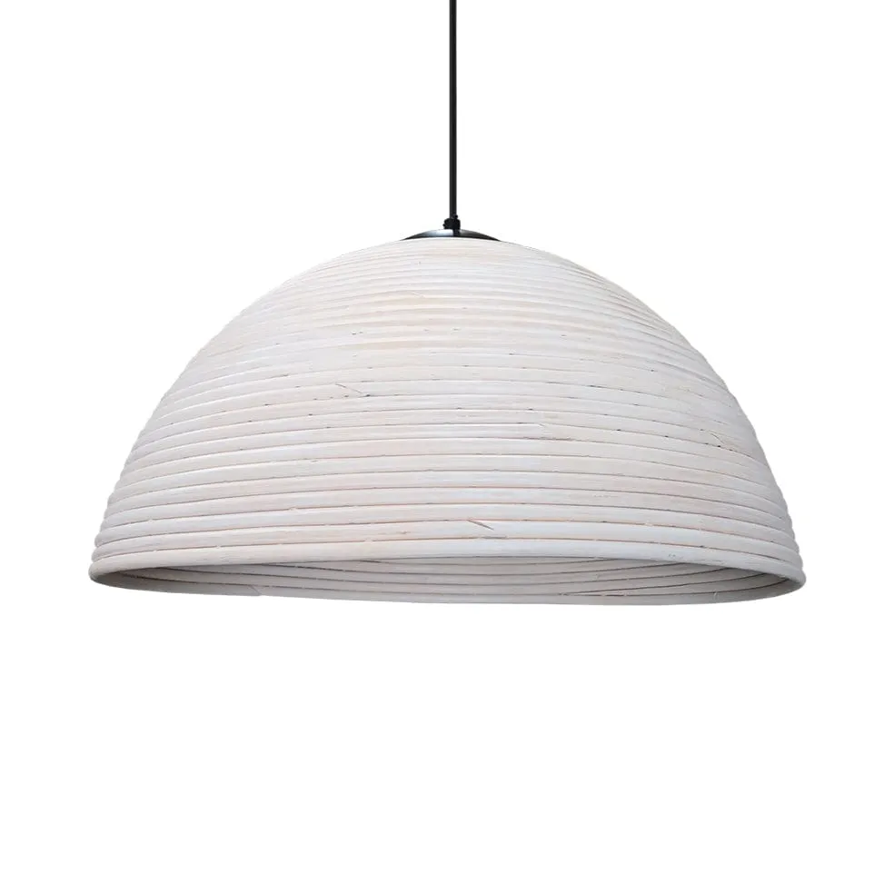 Rattan Tube Pendant Light Natural | Antique White