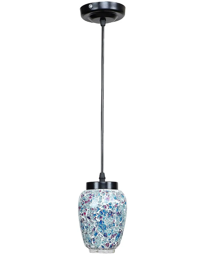 Retro Shell Style Mosaic Glass Hanging Lamp | 4 x 20 inches
