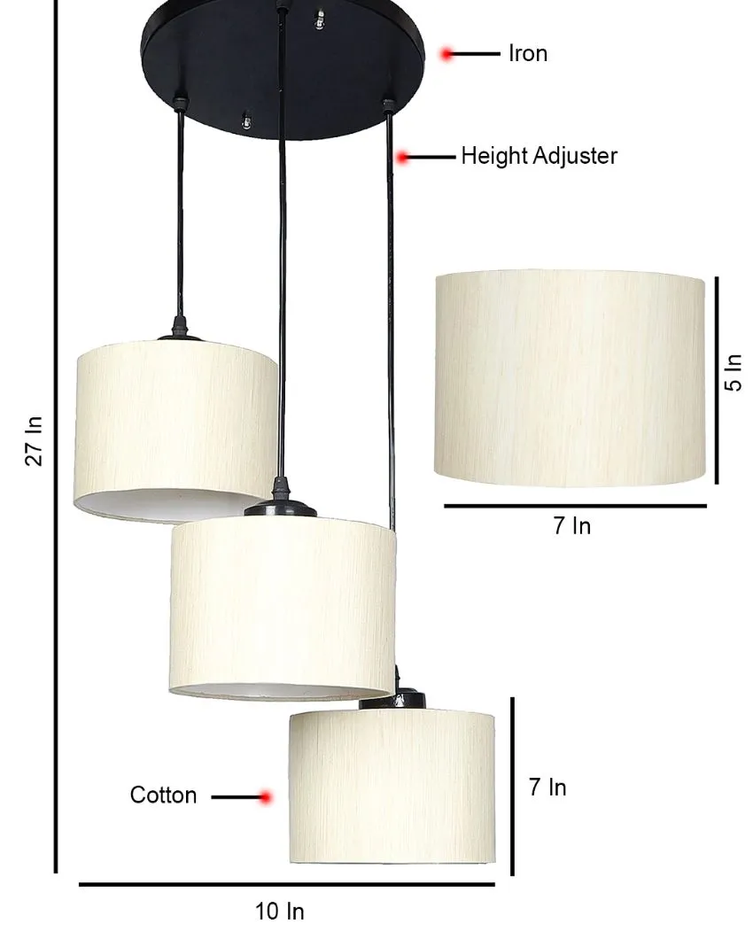 Round Cotton Drum Cluster Hanging Lamp