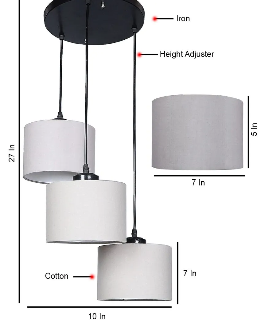 Round Cotton Drum Cluster Hanging Lamp