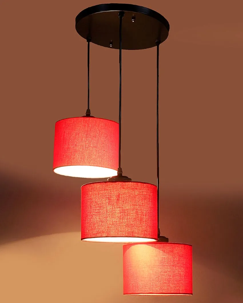 Round Cotton Drum Cluster Hanging Lamp