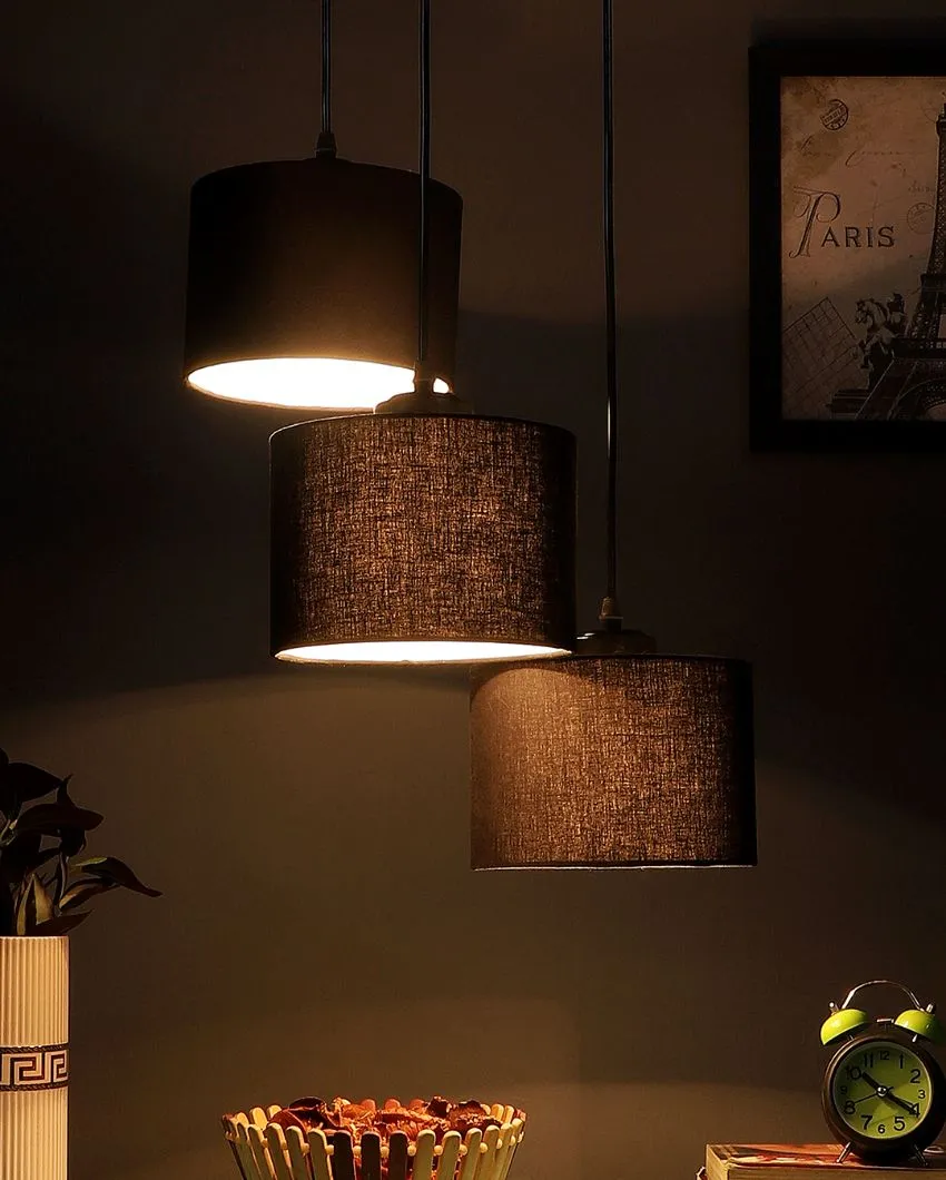 Round Cotton Drum Cluster Hanging Lamp