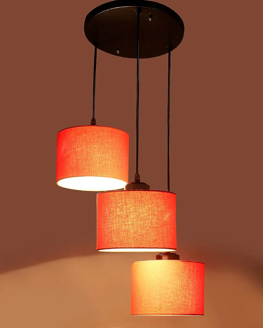 Round Cotton Drum Cluster Hanging Lamp