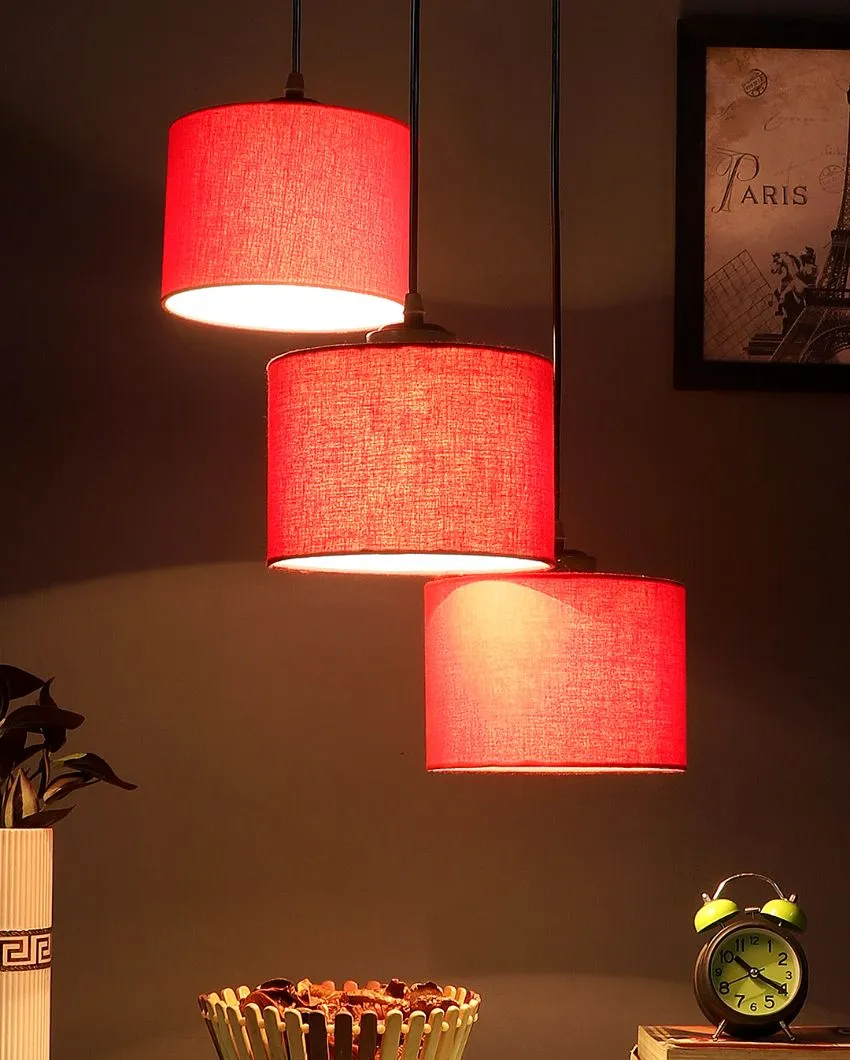 Round Cotton Drum Cluster Hanging Lamp