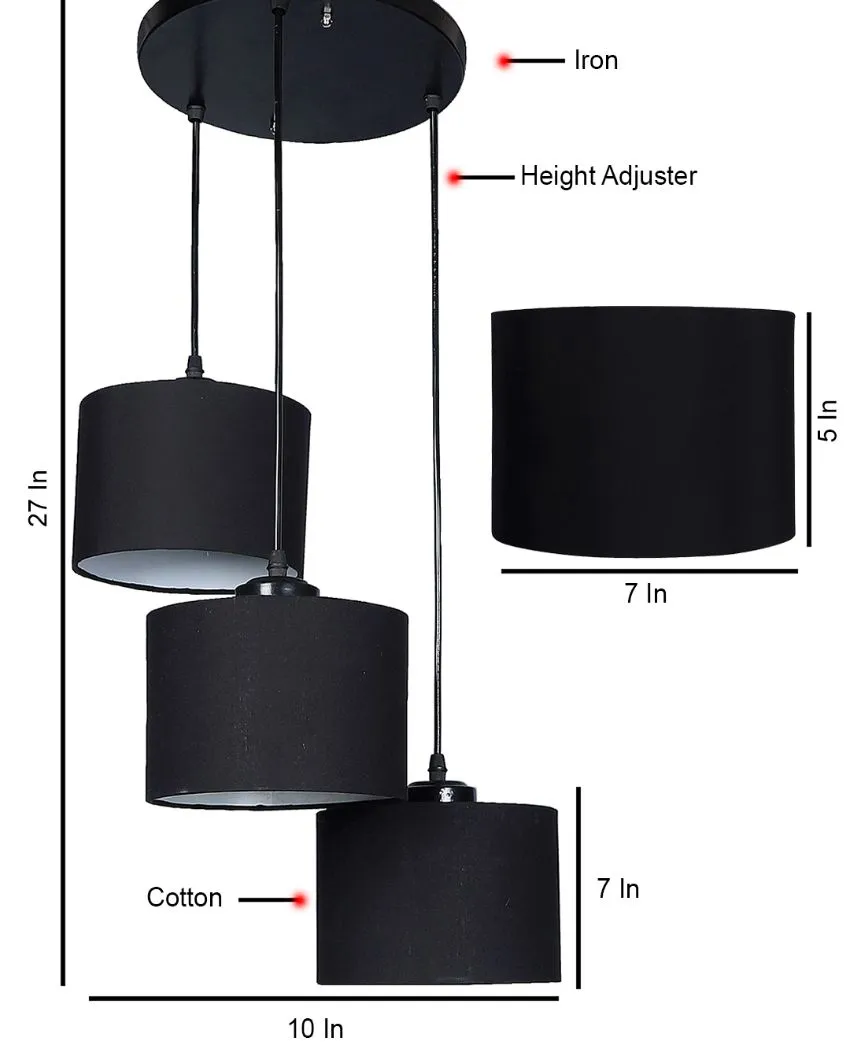 Round Cotton Drum Cluster Hanging Lamp