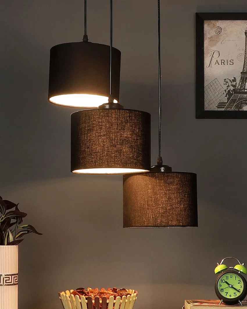 Round Cotton Drum Cluster Hanging Lamp