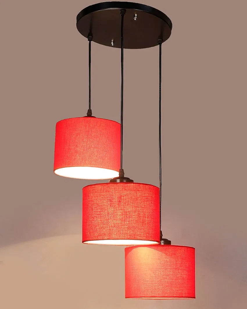 Round Cotton Drum Cluster Hanging Lamp