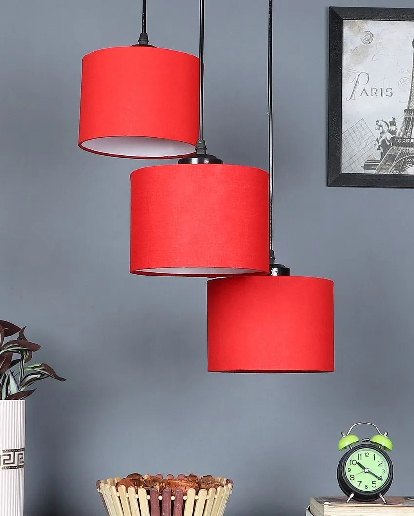 Round Cotton Drum Cluster Hanging Lamp