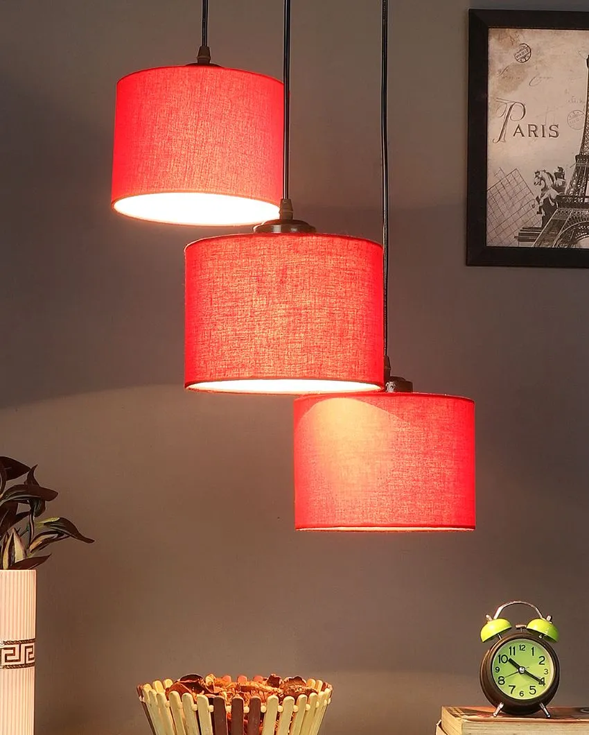 Round Cotton Drum Cluster Hanging Lamp
