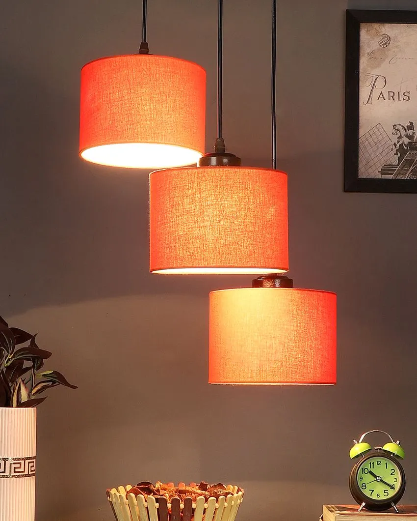 Round Cotton Drum Cluster Hanging Lamp