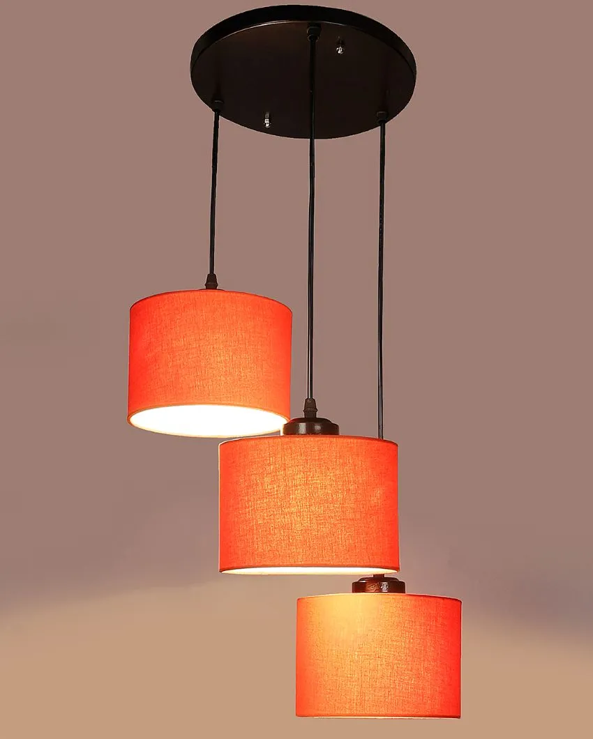 Round Cotton Drum Cluster Hanging Lamp