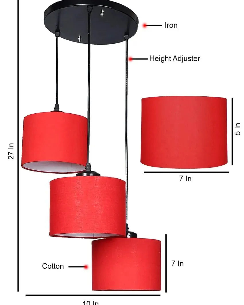 Round Cotton Drum Cluster Hanging Lamp