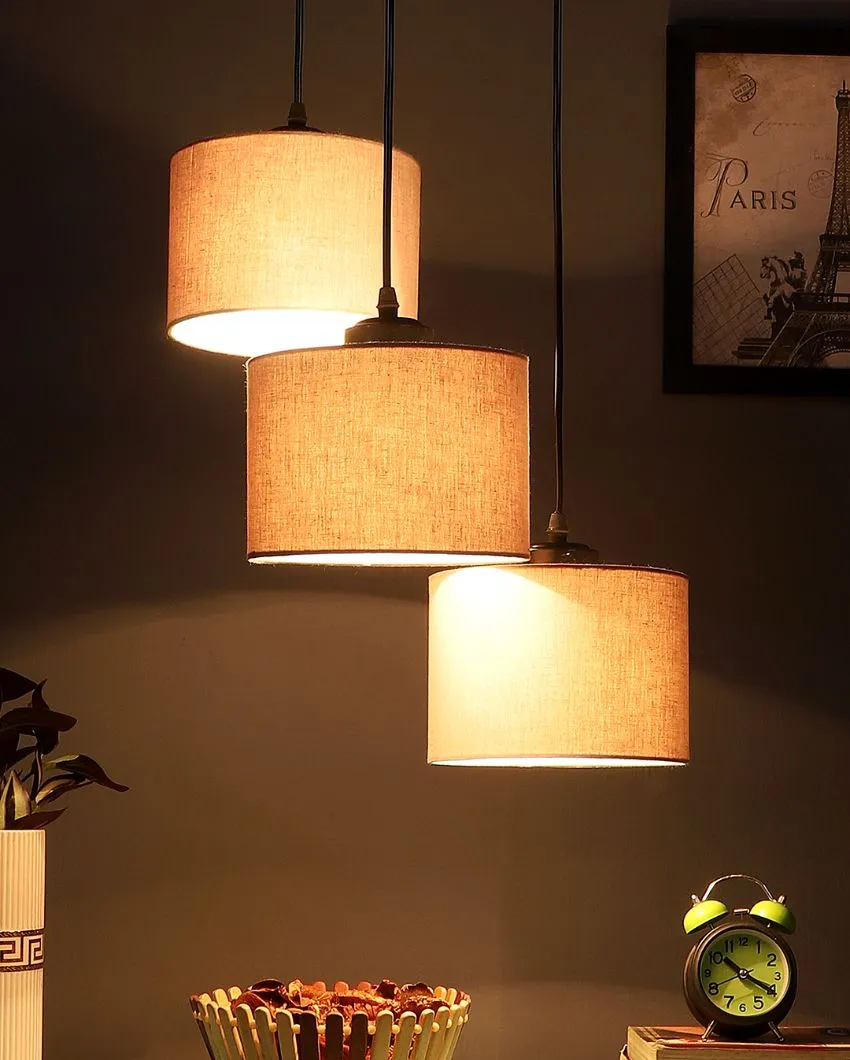 Round Cotton Drum Cluster Hanging Lamp