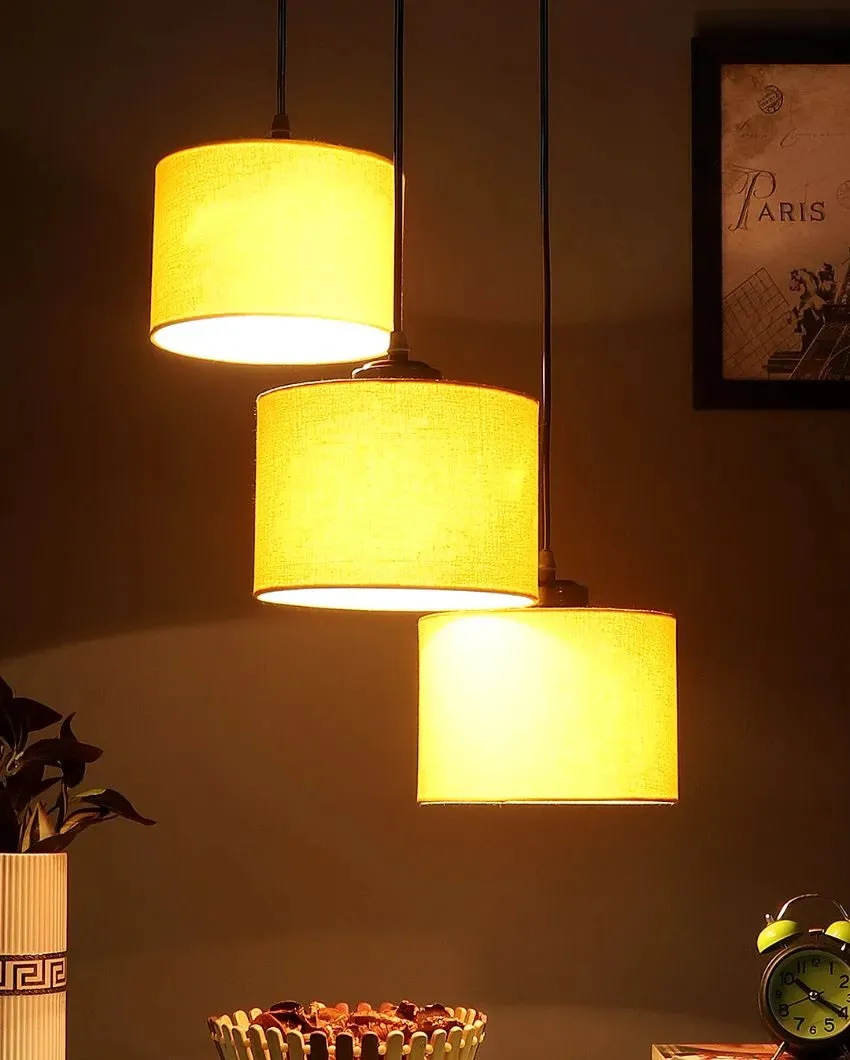 Round Cotton Drum Cluster Hanging Lamp