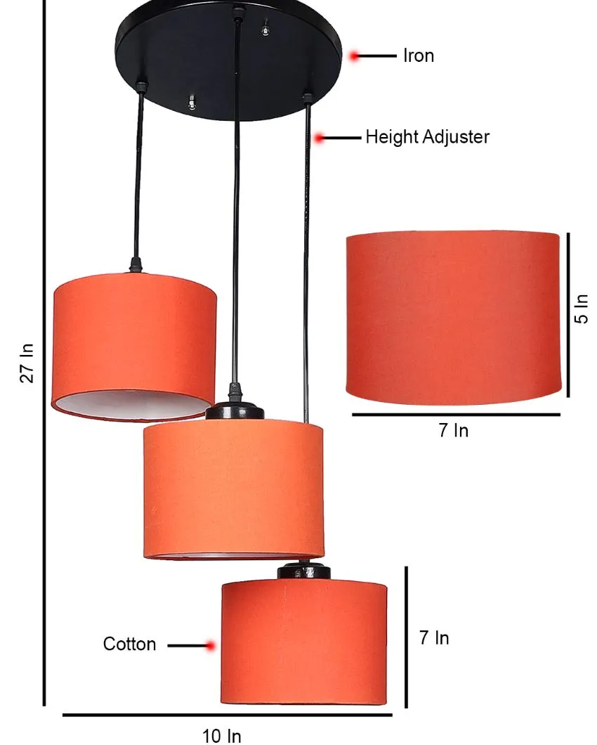 Round Cotton Drum Cluster Hanging Lamp