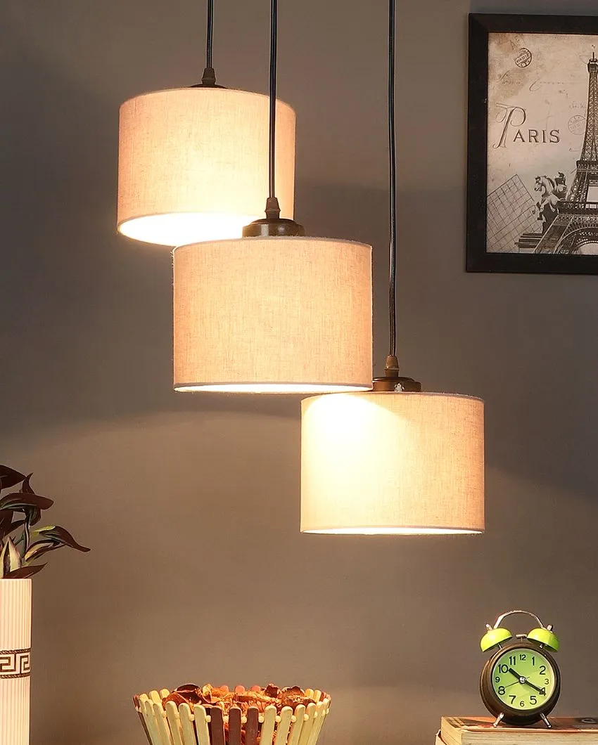 Round Cotton Drum Cluster Hanging Lamp