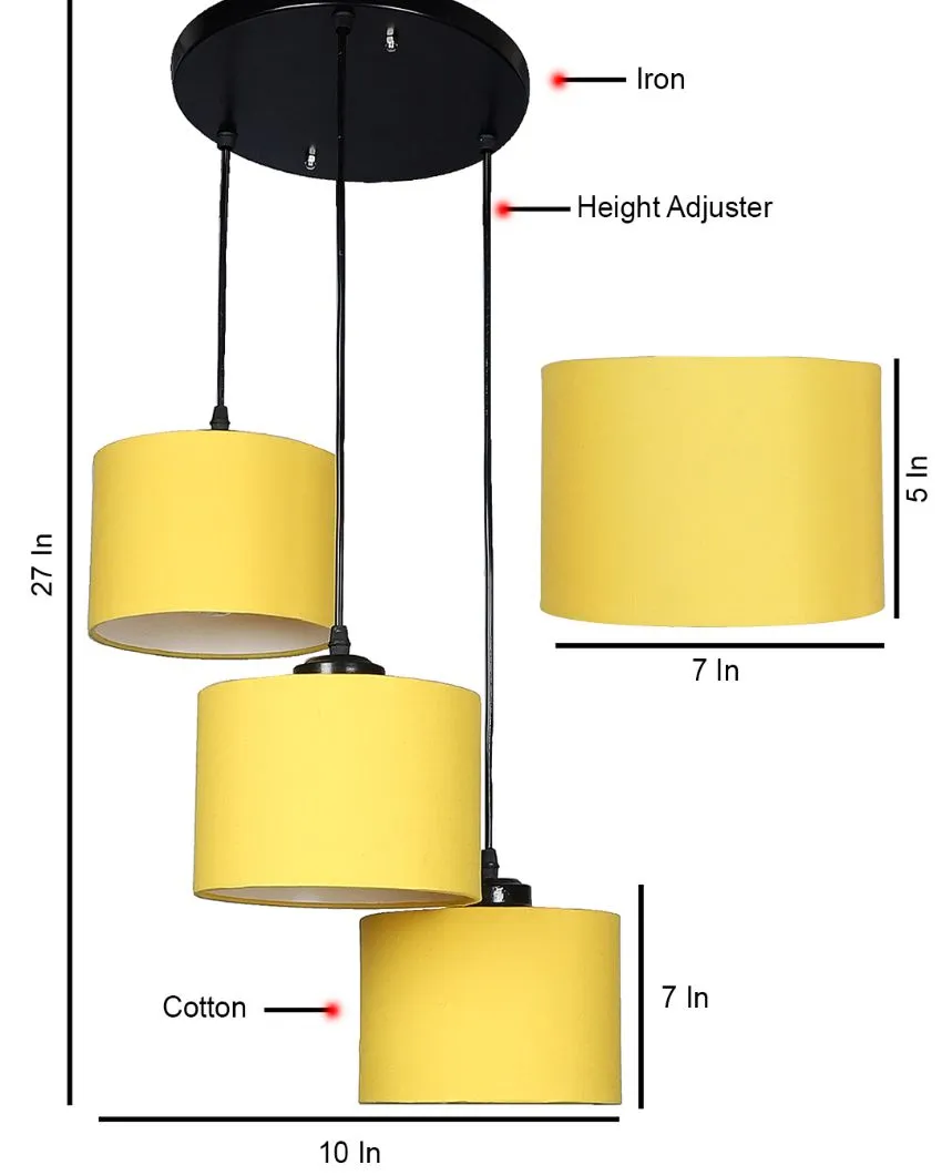Round Cotton Drum Cluster Hanging Lamp