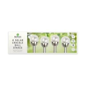 Rowan Solar Crackle Ball Stakes 4 Pack