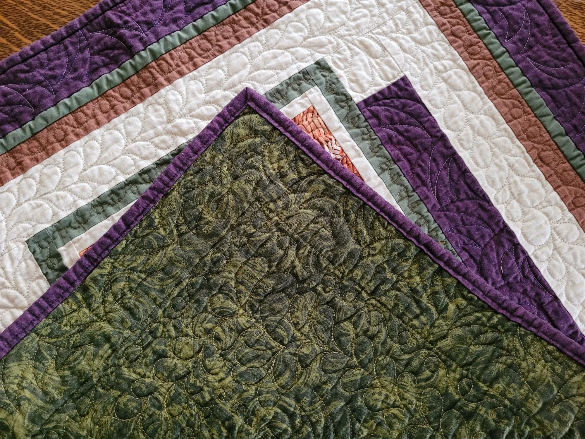 Rustic Autumn Quilted Table Topper or Wall Hanging | Square Table Runner