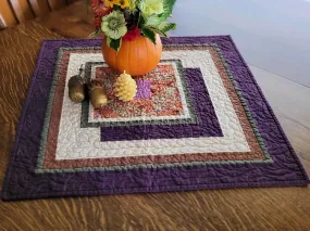 Rustic Autumn Quilted Table Topper or Wall Hanging | Square Table Runner