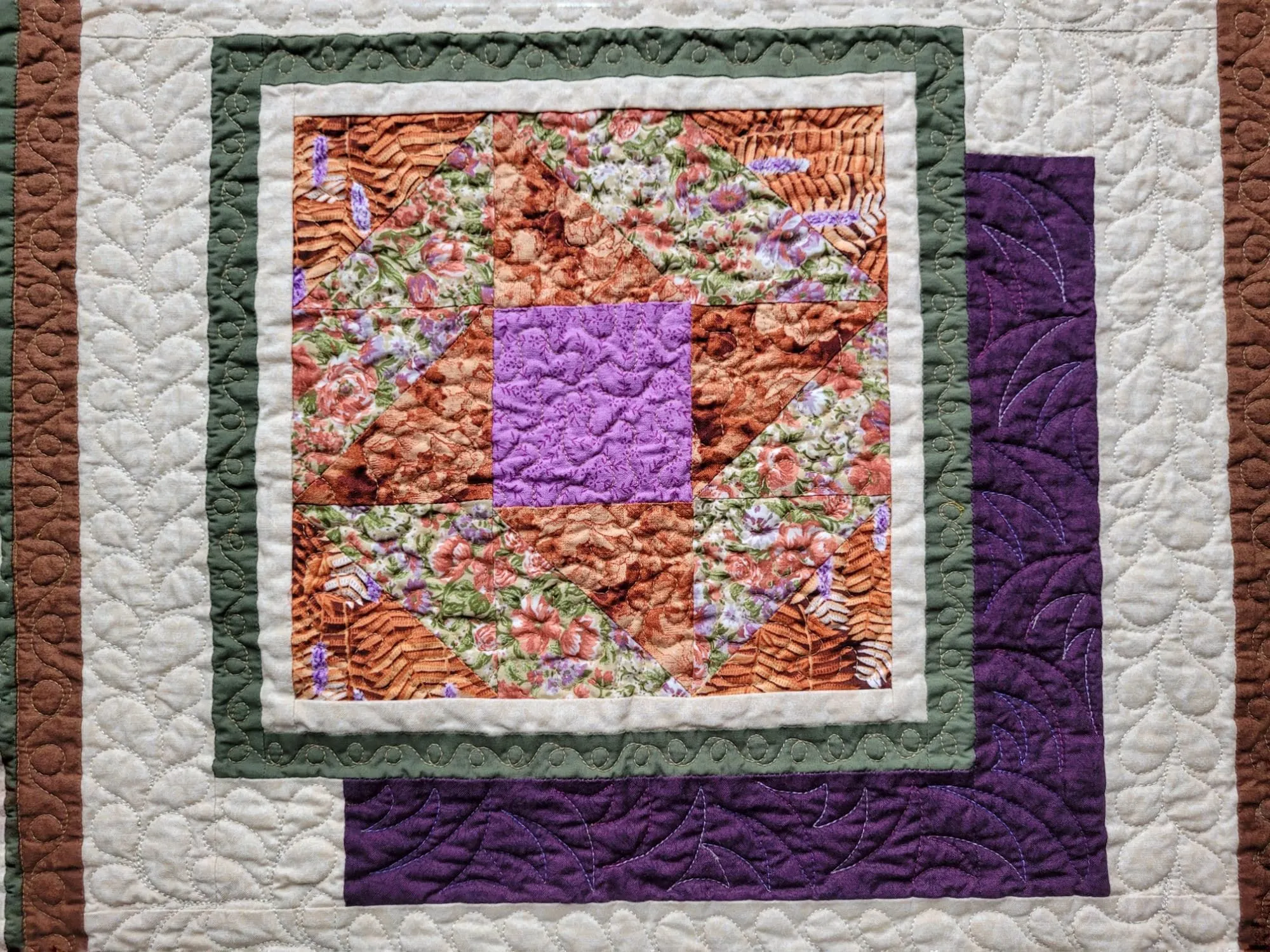 Rustic Autumn Quilted Table Topper or Wall Hanging | Square Table Runner