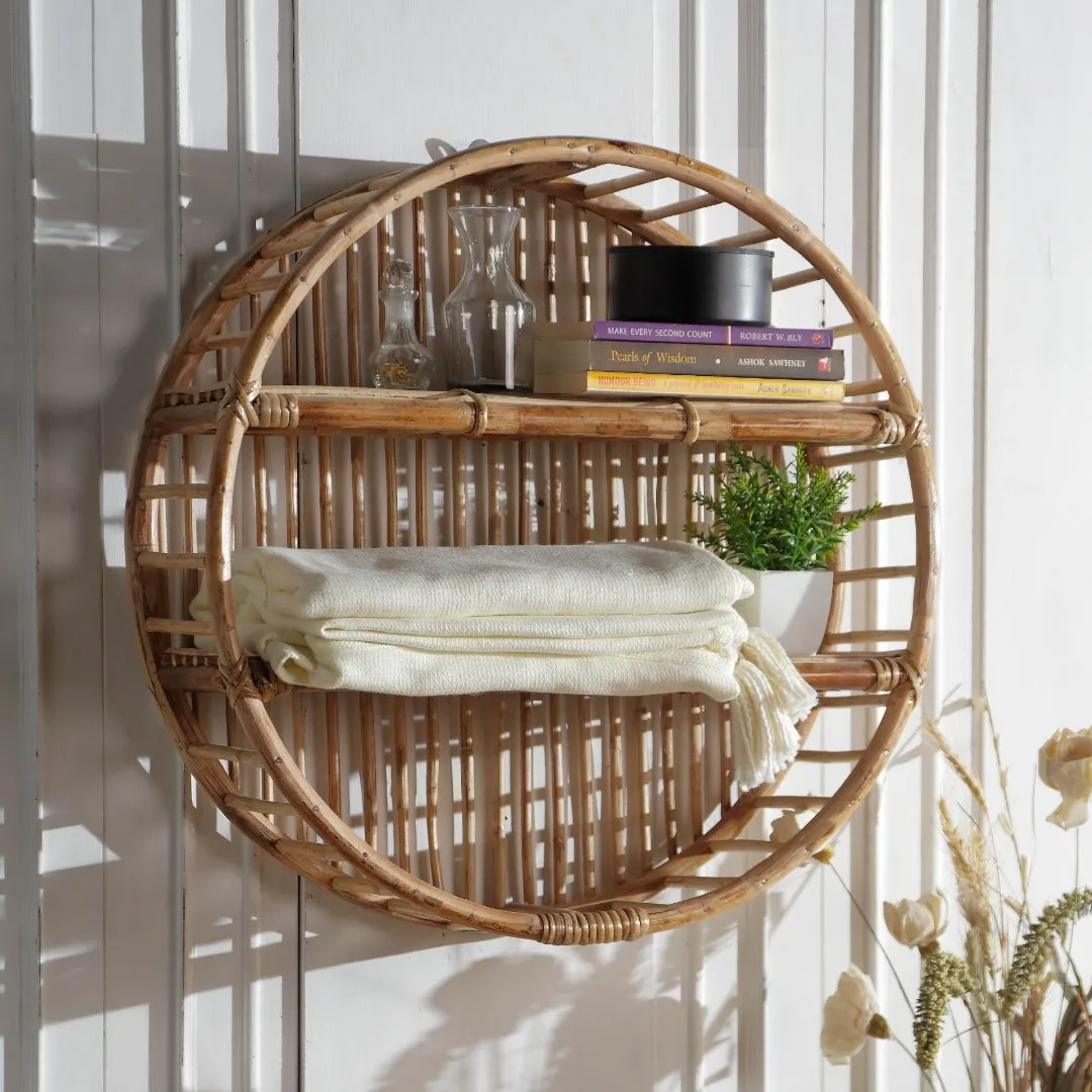 Sawana Round Rattan Hanging Shelf