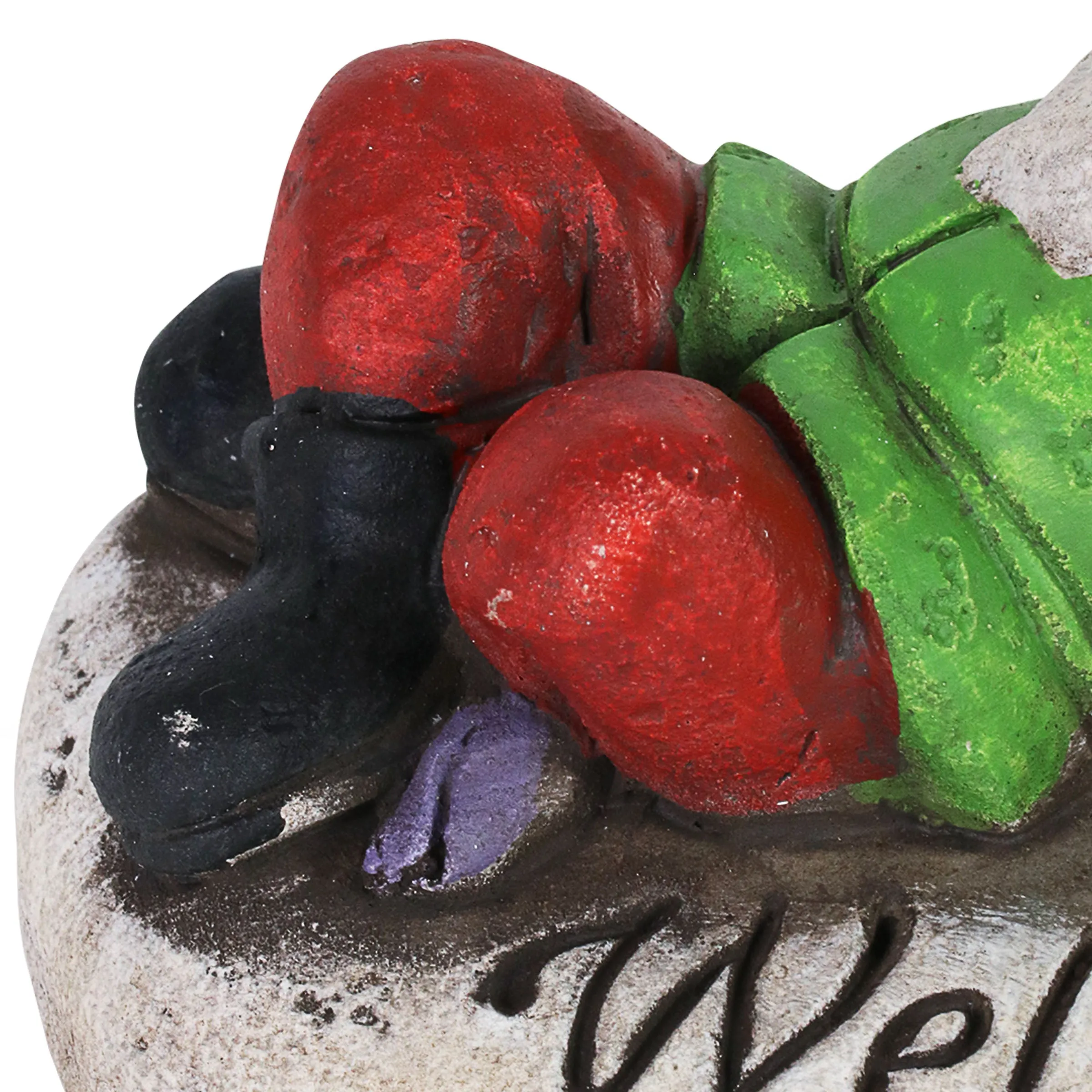 Set of 3 Cement Welcome Gnome Garden Stones, 4 Inch