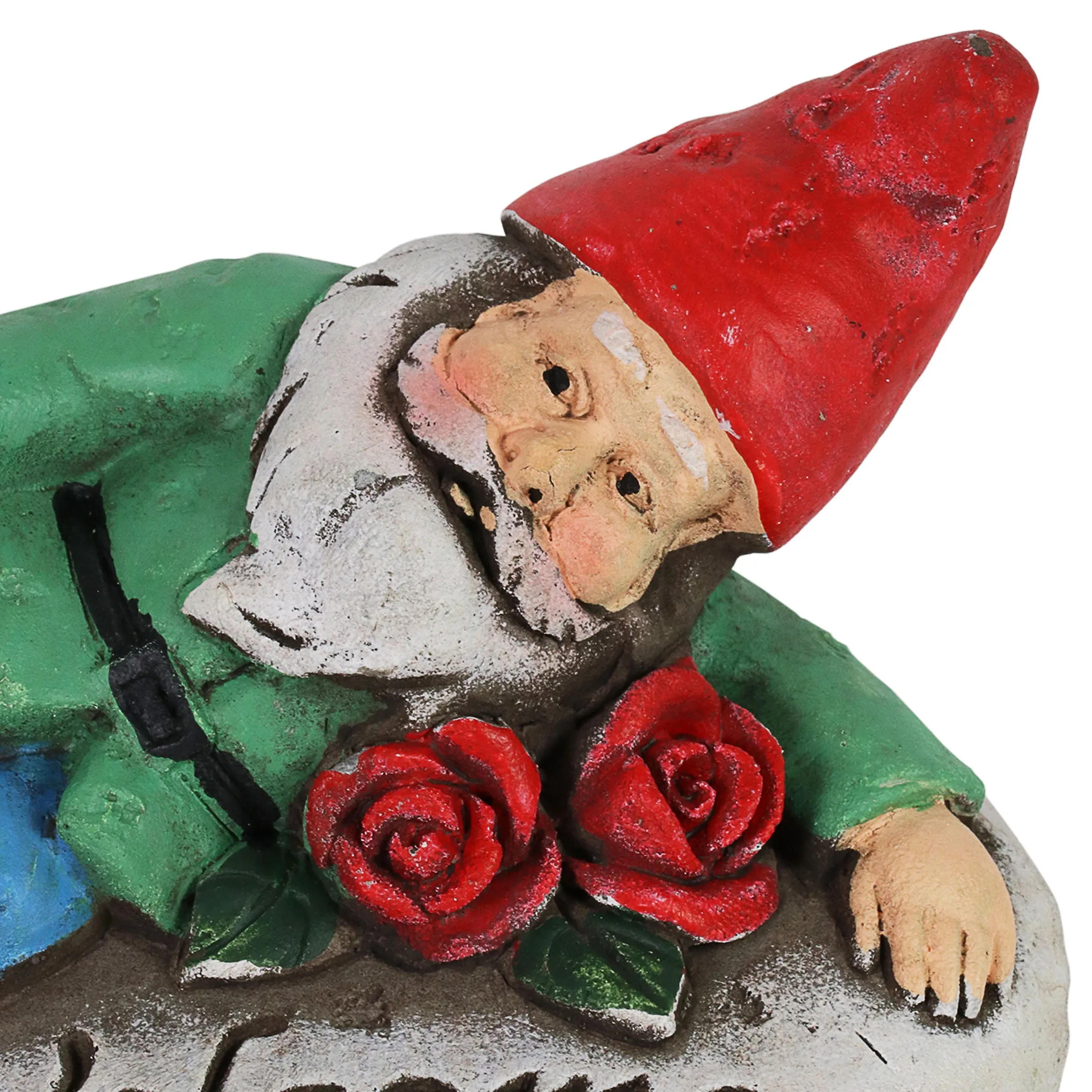 Set of 3 Cement Welcome Gnome Garden Stones, 4 Inch