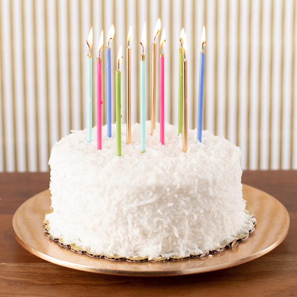 Slim Birthday Candles in Gold