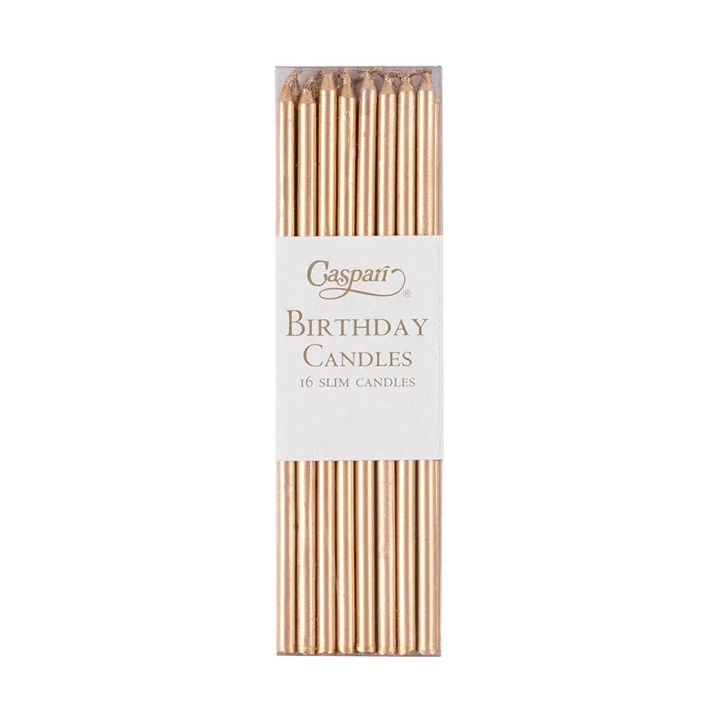 Slim Birthday Candles in Gold