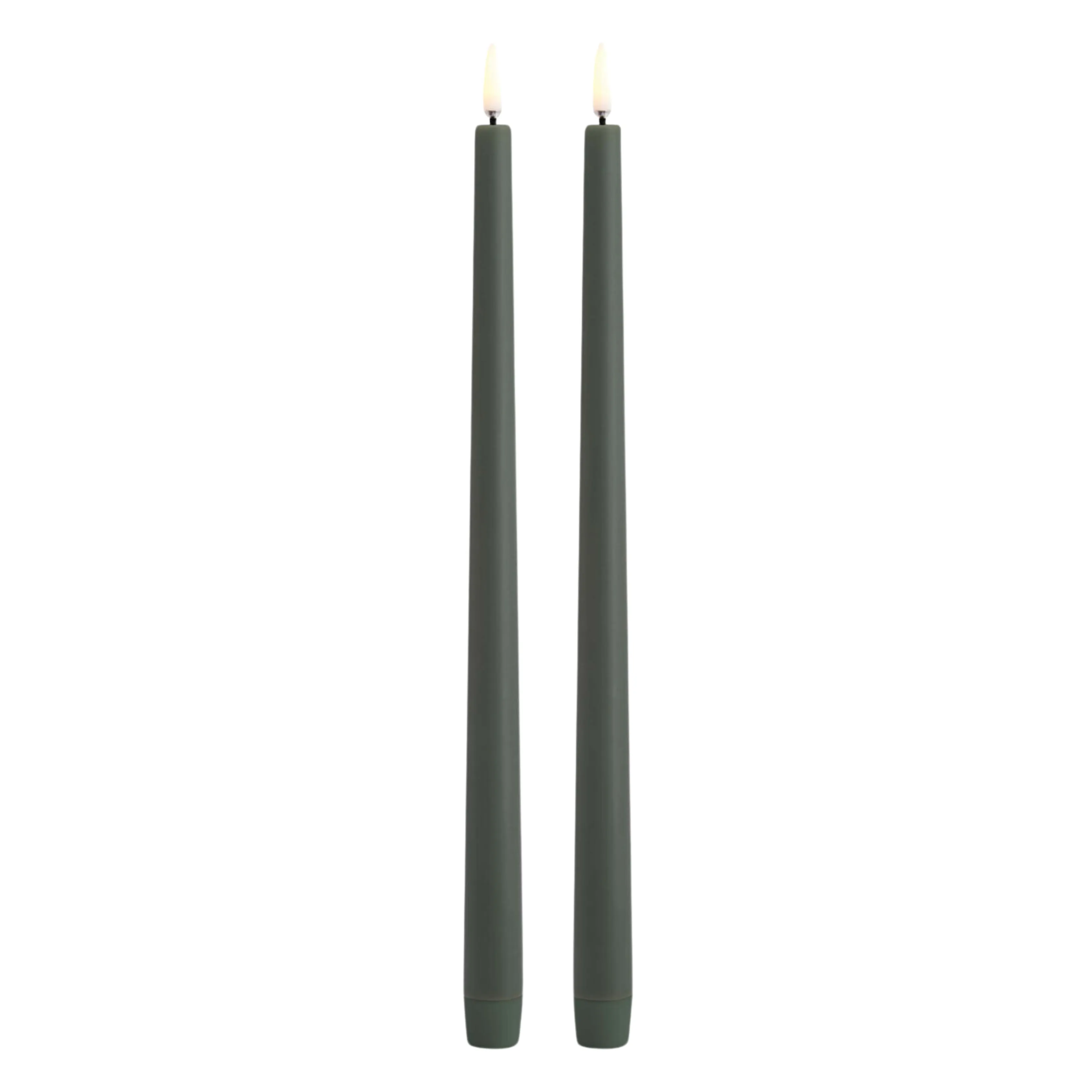 Slim Taper Candle Set Olive Green