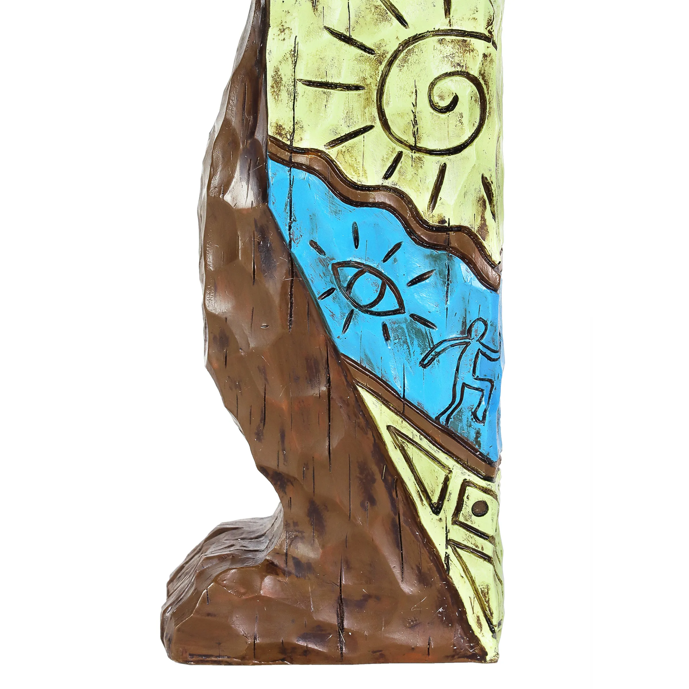 Solar Blue Tiki Toucan Garden Statue with LED Eyes, 7 by 12.5 Inches