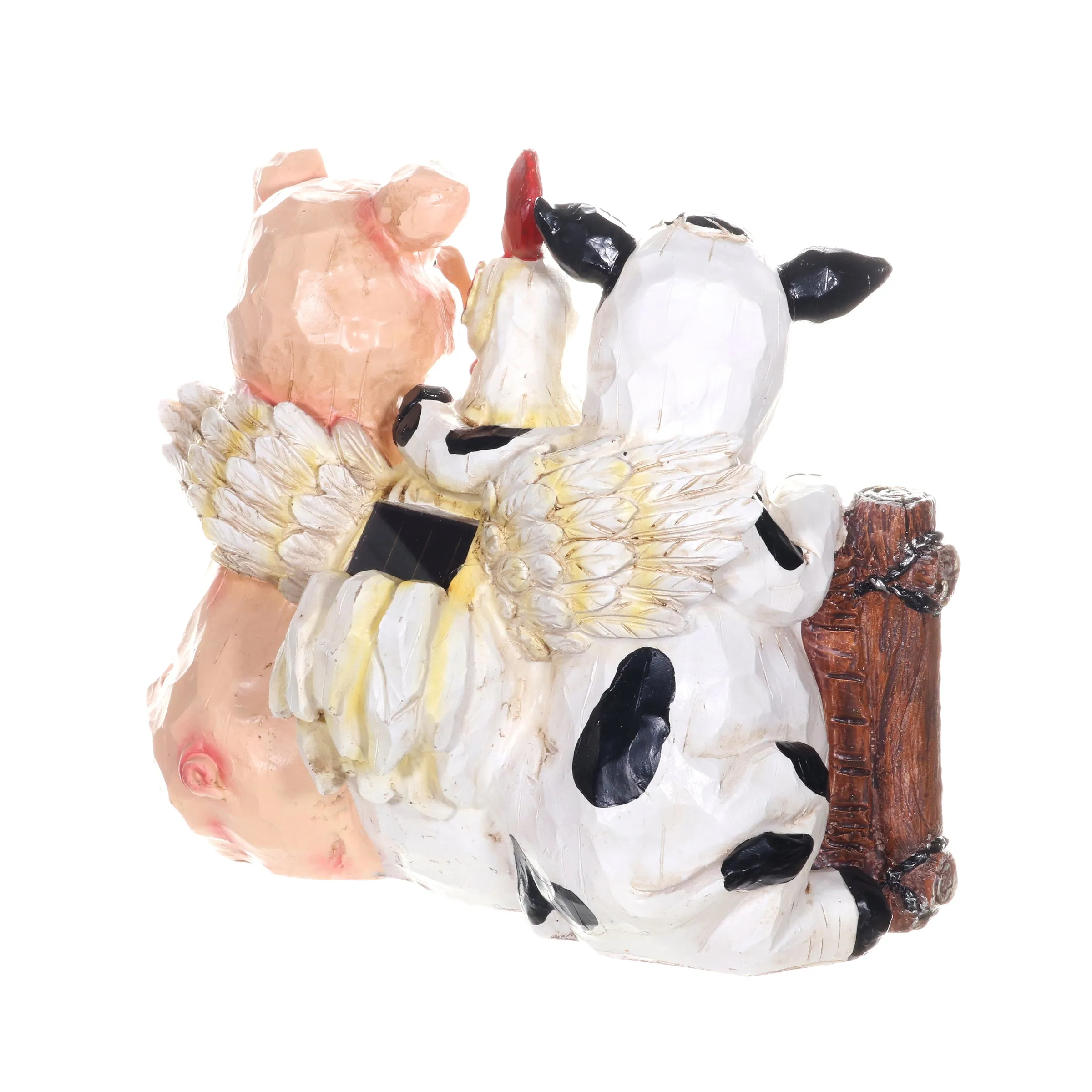 Solar Farm Animal Welcome Sign Garden Statue, 11 by 10 Inches