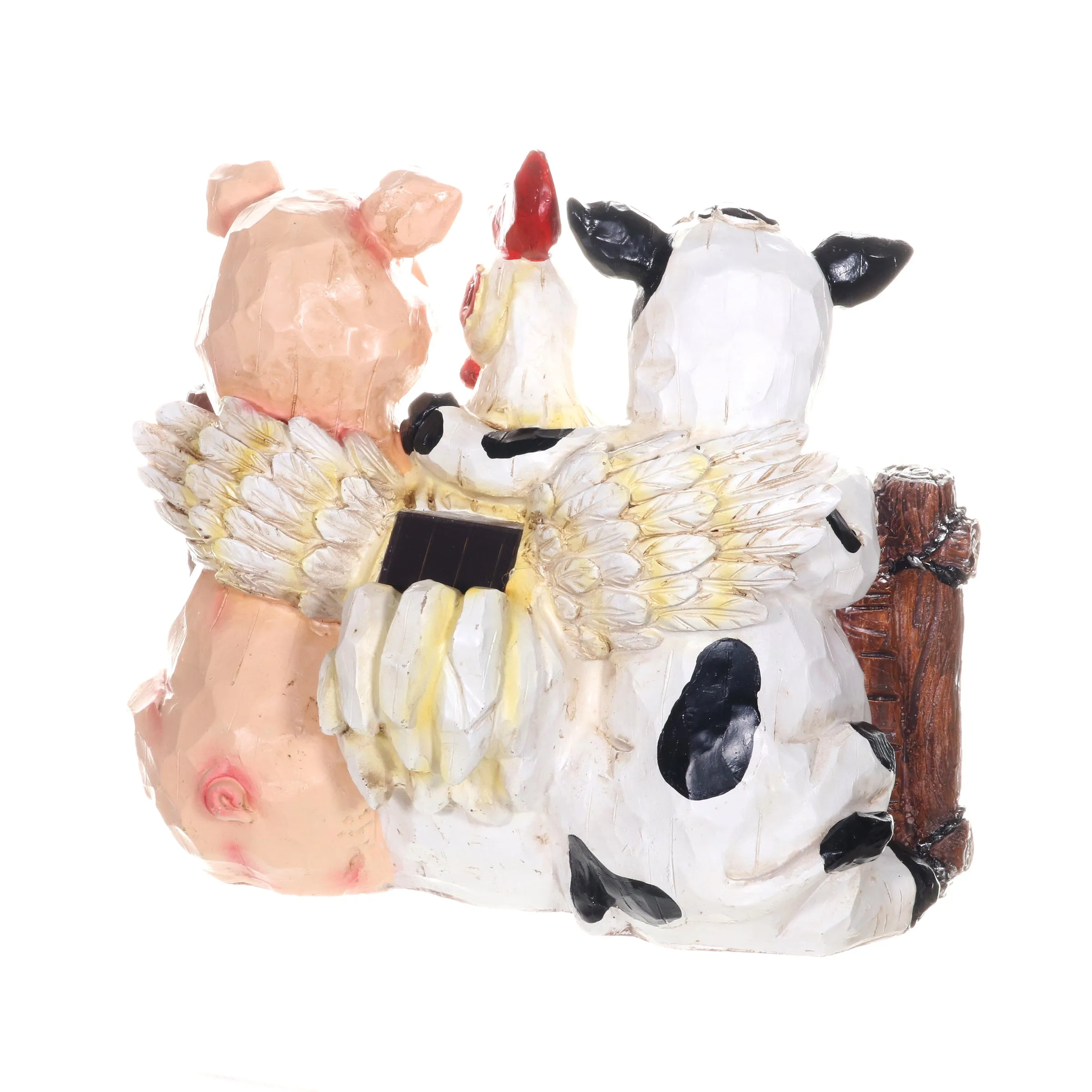 Solar Farm Animal Welcome Sign Garden Statue, 11 by 10 Inches