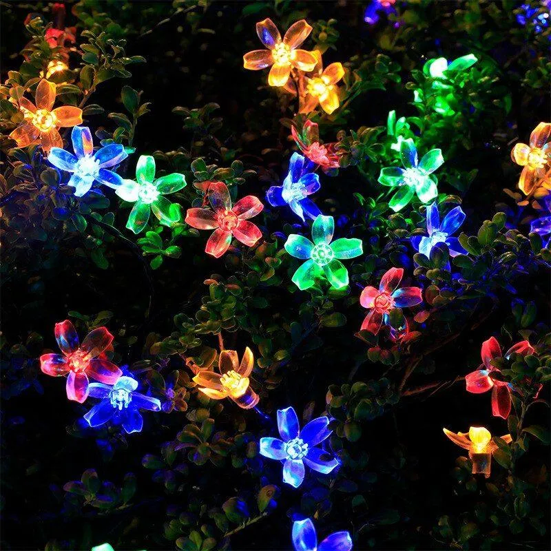Solar Flower String Lights – Colorful and Eco-Friendly Decor