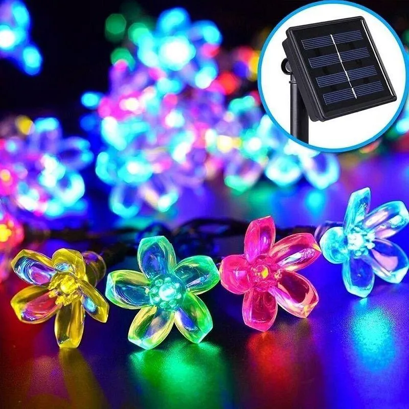 Solar Flower String Lights – Colorful and Eco-Friendly Decor