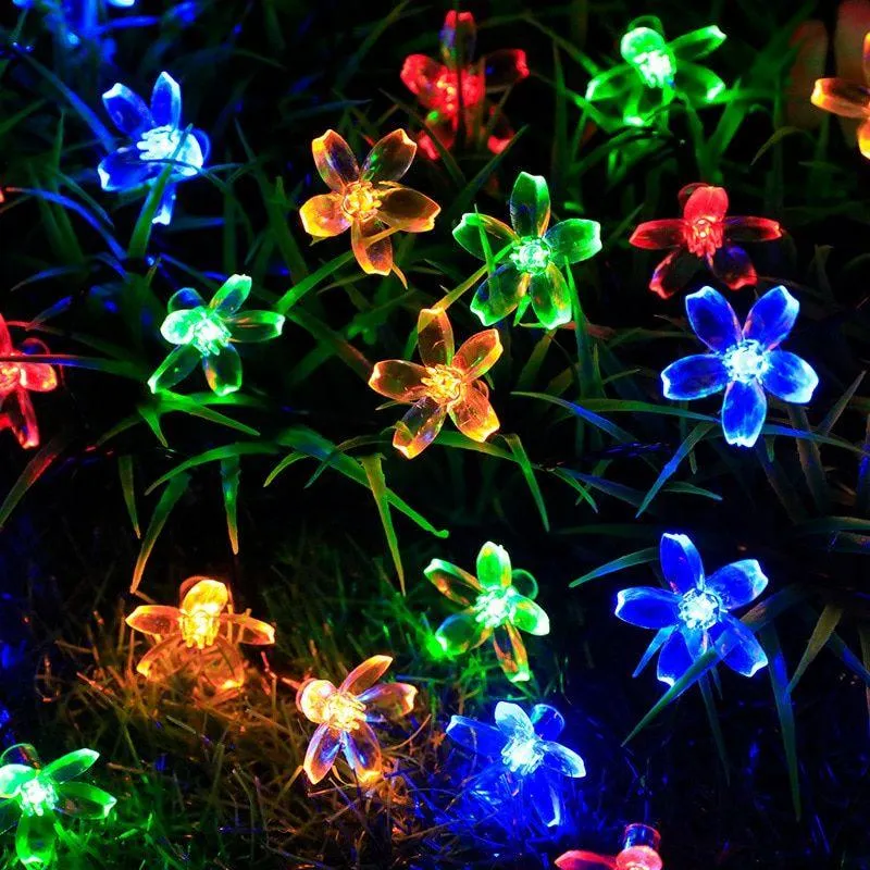 Solar Flower String Lights – Colorful and Eco-Friendly Decor