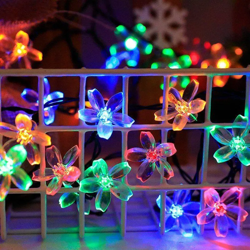 Solar Flower String Lights – Colorful and Eco-Friendly Decor
