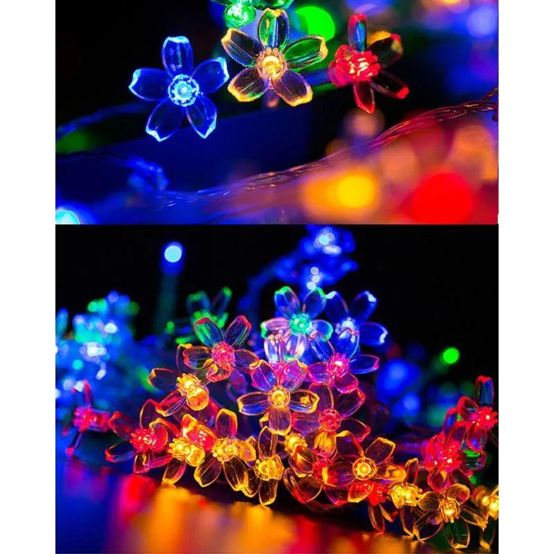 Solar Flower String Lights – Colorful and Eco-Friendly Decor