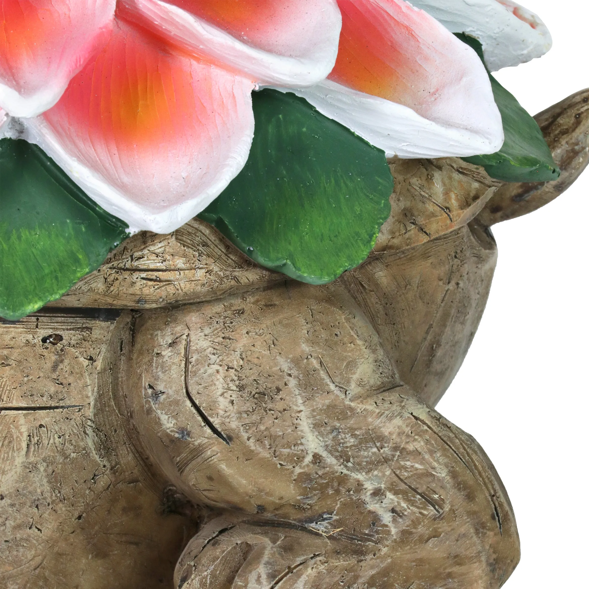 Solar Garden Turtle Statue with Fiber Optic Color Changing Butterfly, 9 Inch