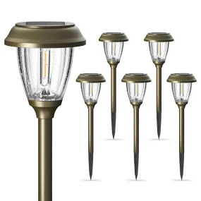 Solar Lights Glass Outside Waterproof 6 Pack