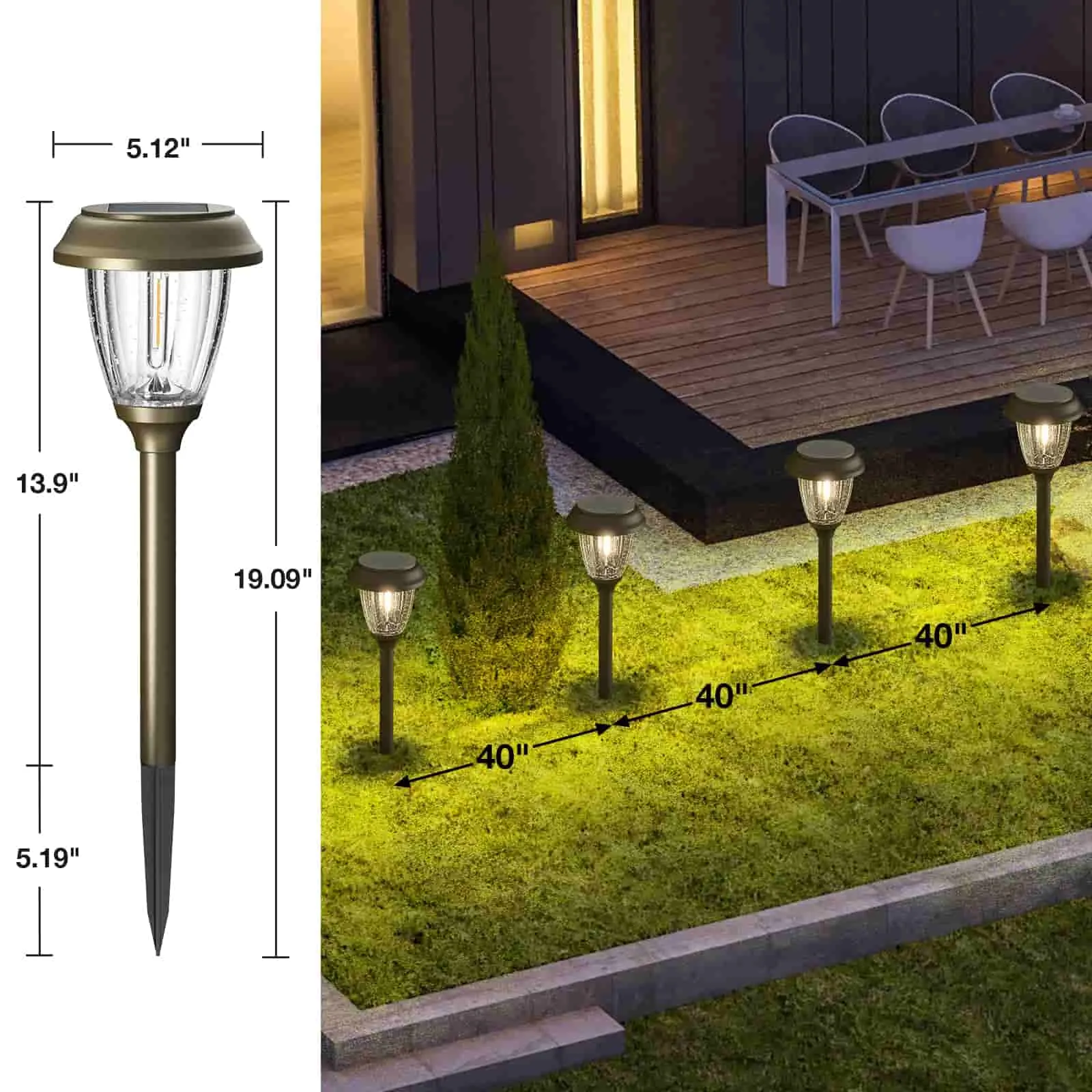 Solar Lights Glass Outside Waterproof 6 Pack